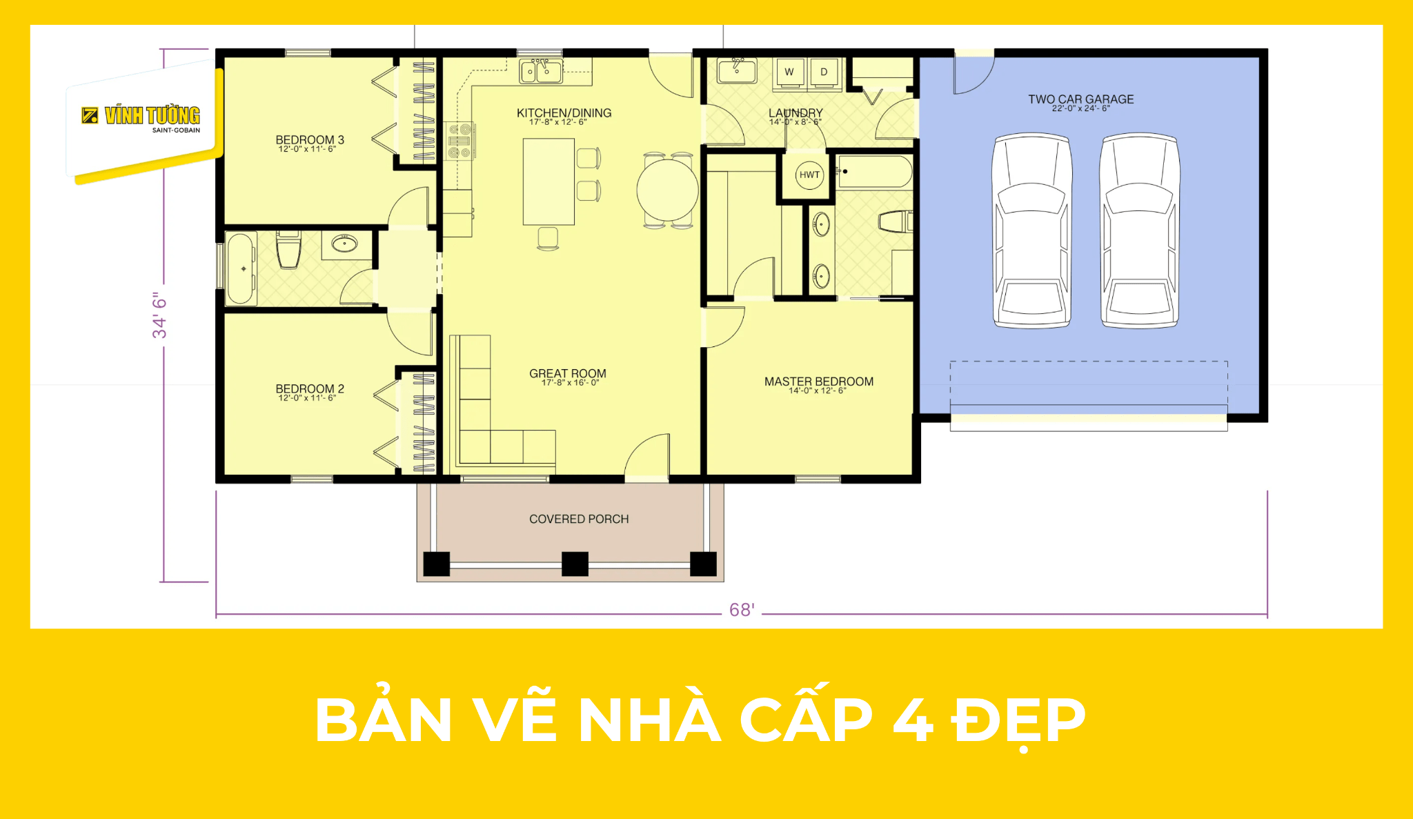 Mẫu bản vẽ nhà cấp 4 đẹp, tối ưu công năng