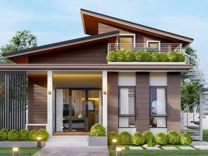 Mẫu cấp 4 mái lệch thiết kế mới lạ, độc đáo, phù hợp cho cả thành thị lẫn nông thôn