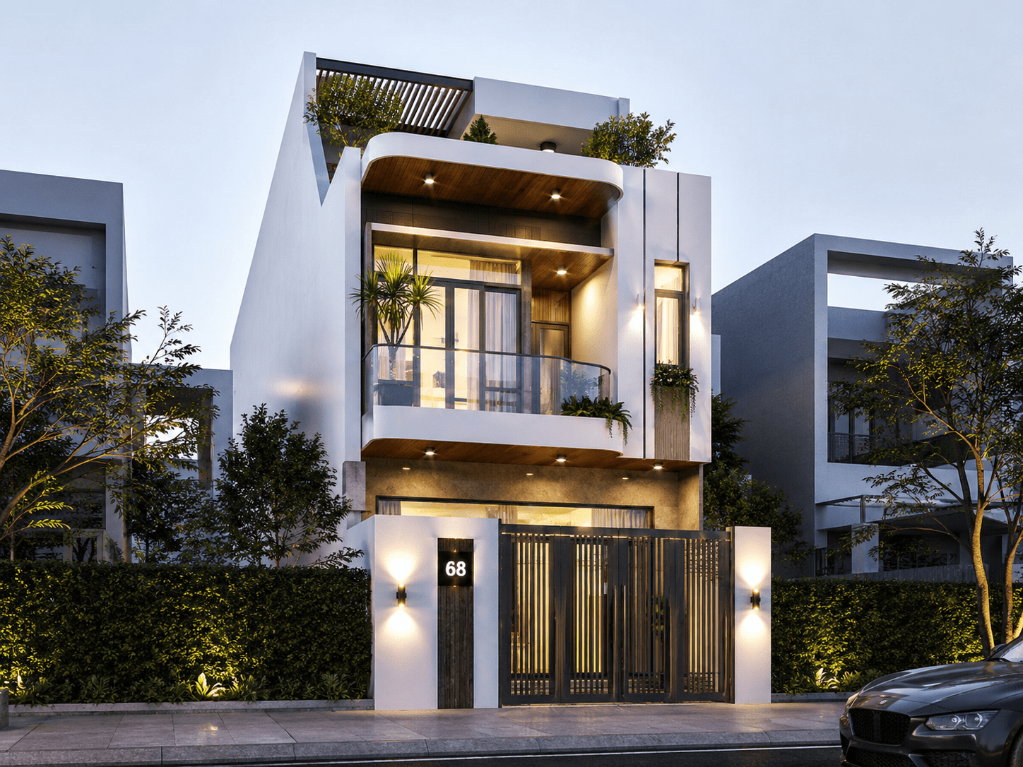 Mẫu nhà 2 tầng 6x15m 3 phòng ngủ đẹp, sang trọng