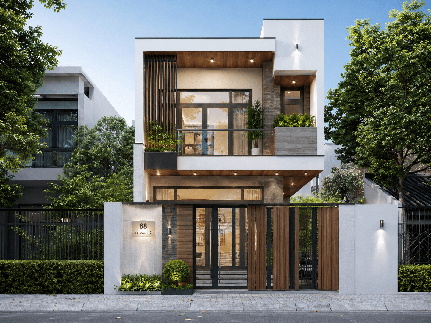 Mẫu nhà 2 tầng 6x15m 4 phòng ngủ