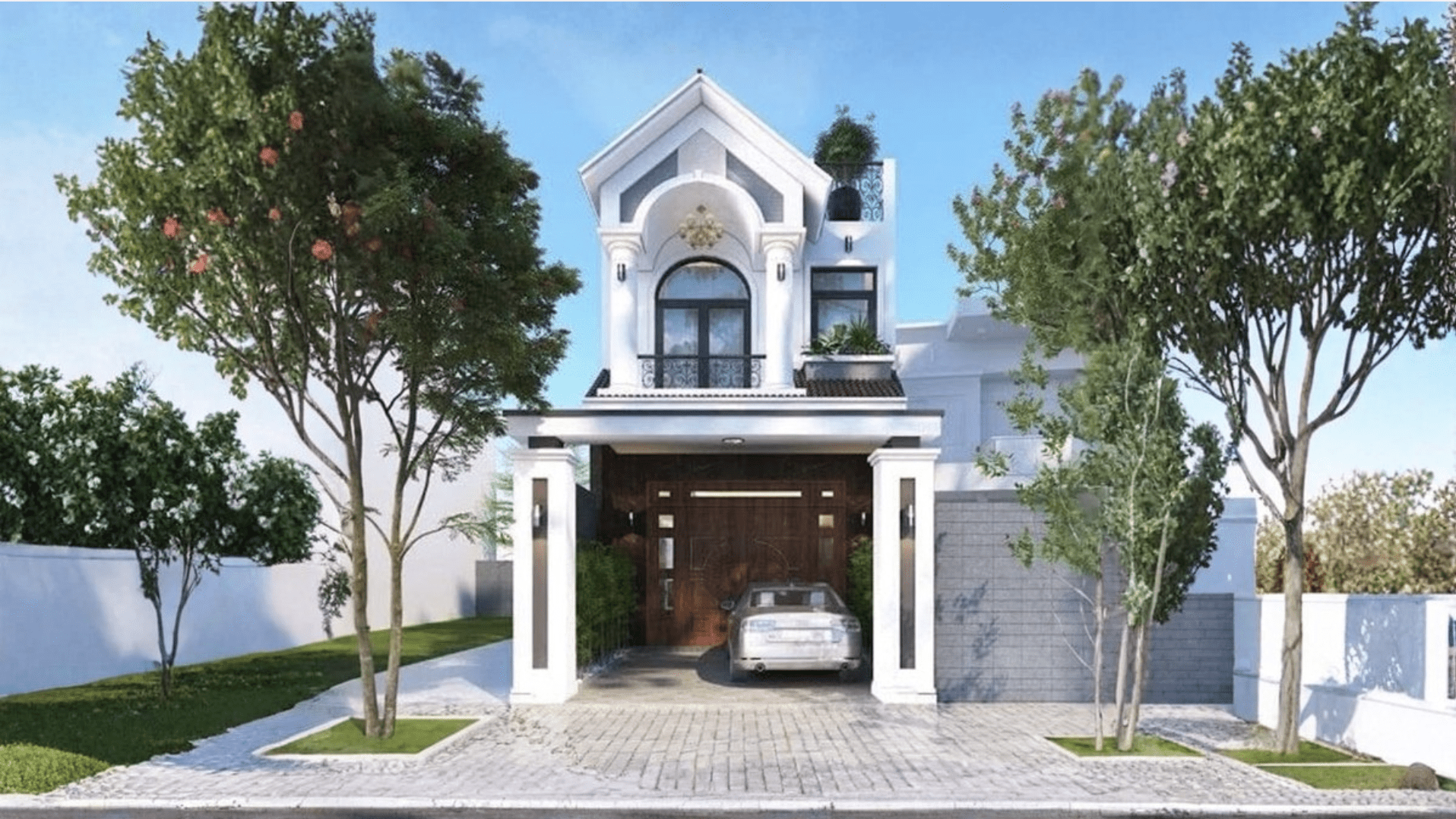 Mẫu nhà 2 tầng 6x15m có gara