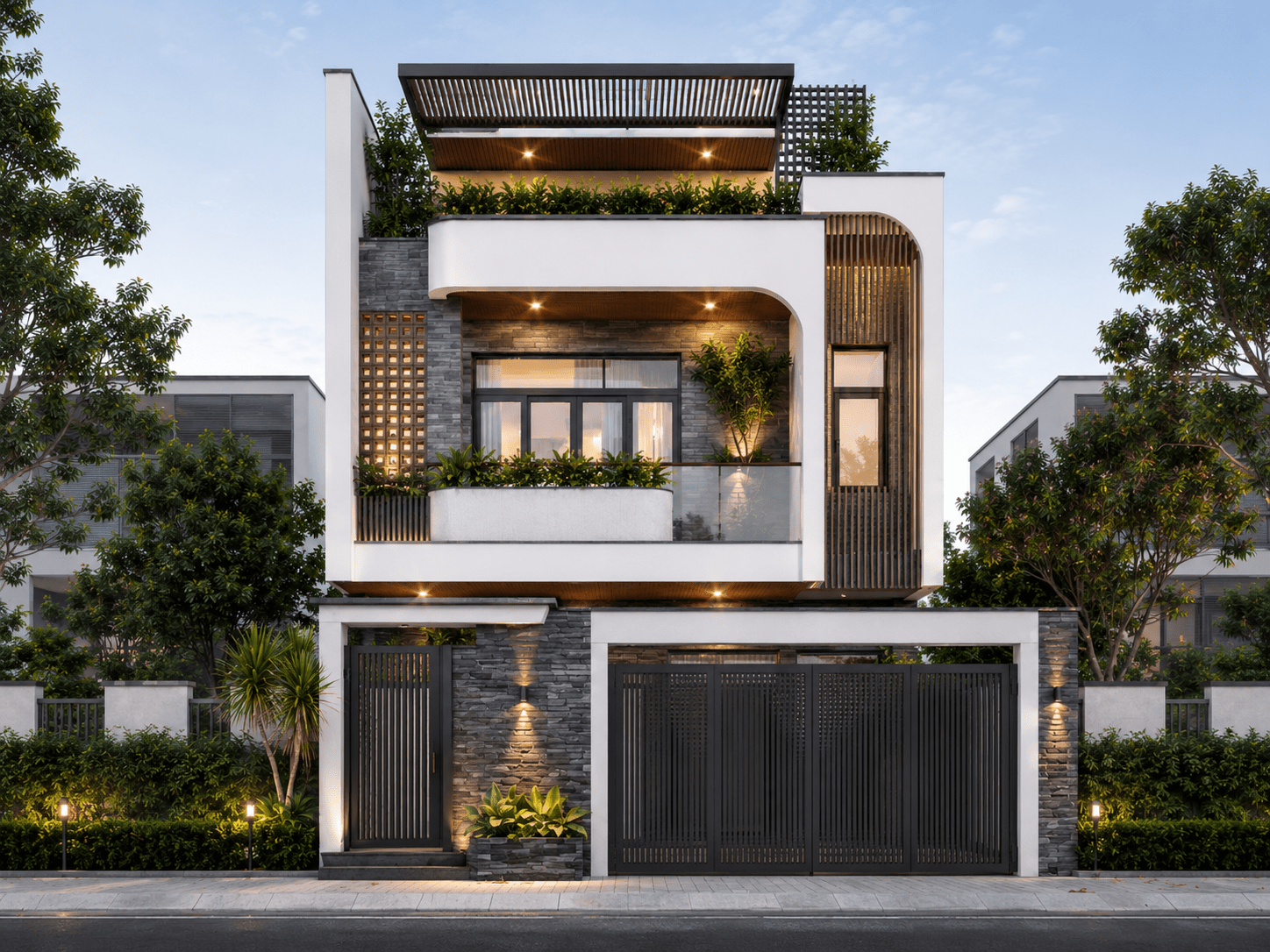 Mẫu nhà 2 tầng 6x15m hiện đại
