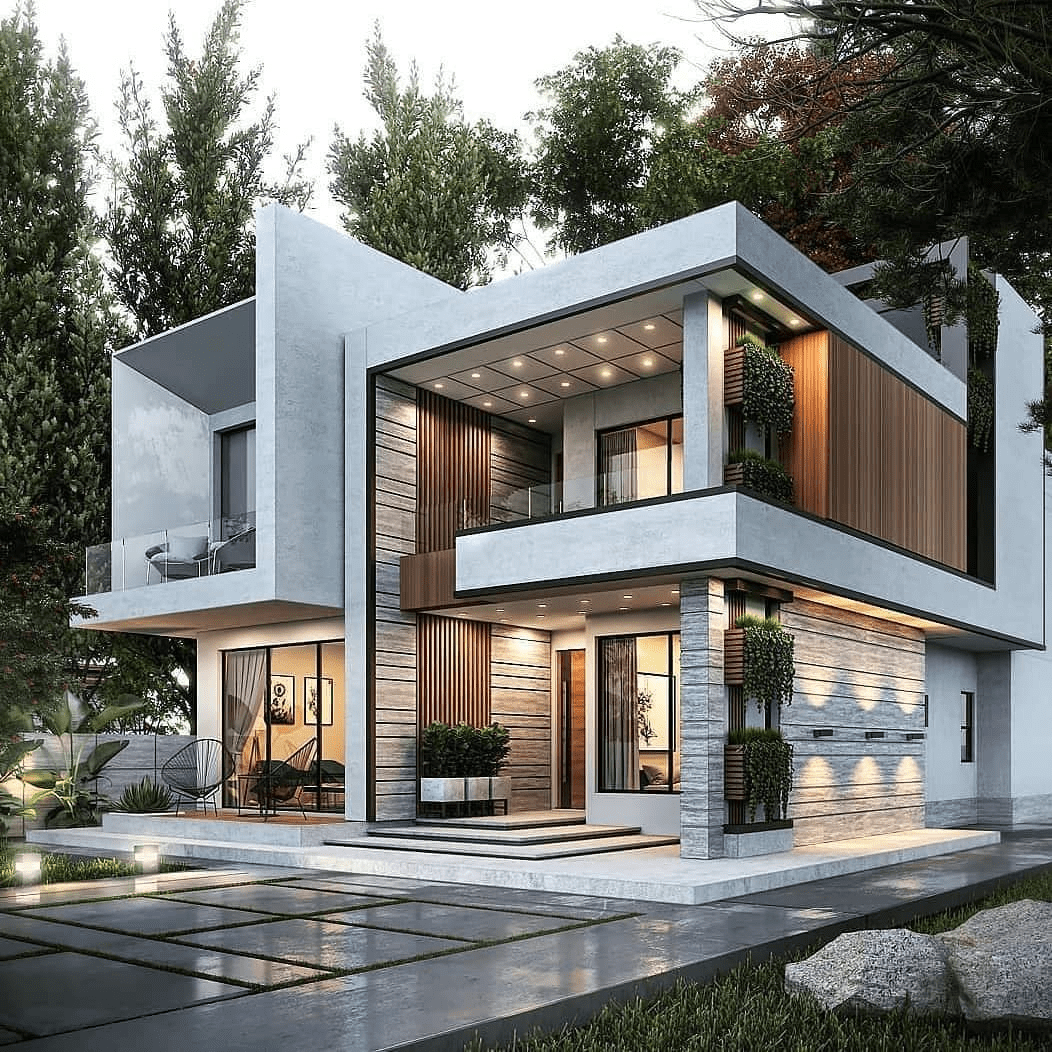 Mẫu nhà 2 tầng 80m2 hiện đại và sang trọng