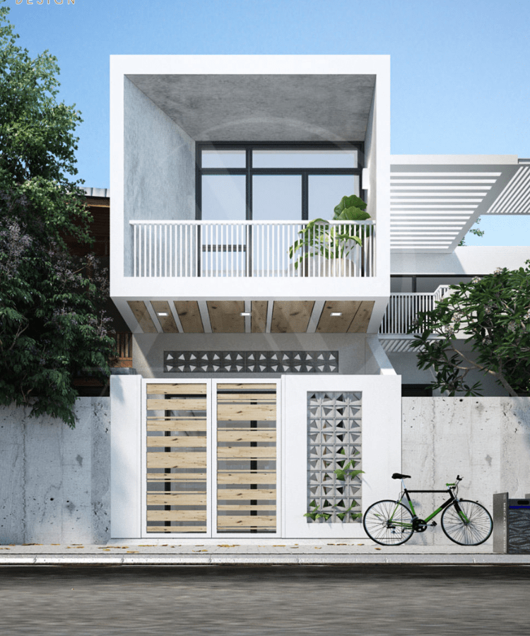 Mẫu nhà cấp 3 dạng ống 2 tầng thiết kế đơn giản, tiết kiệm chi phí