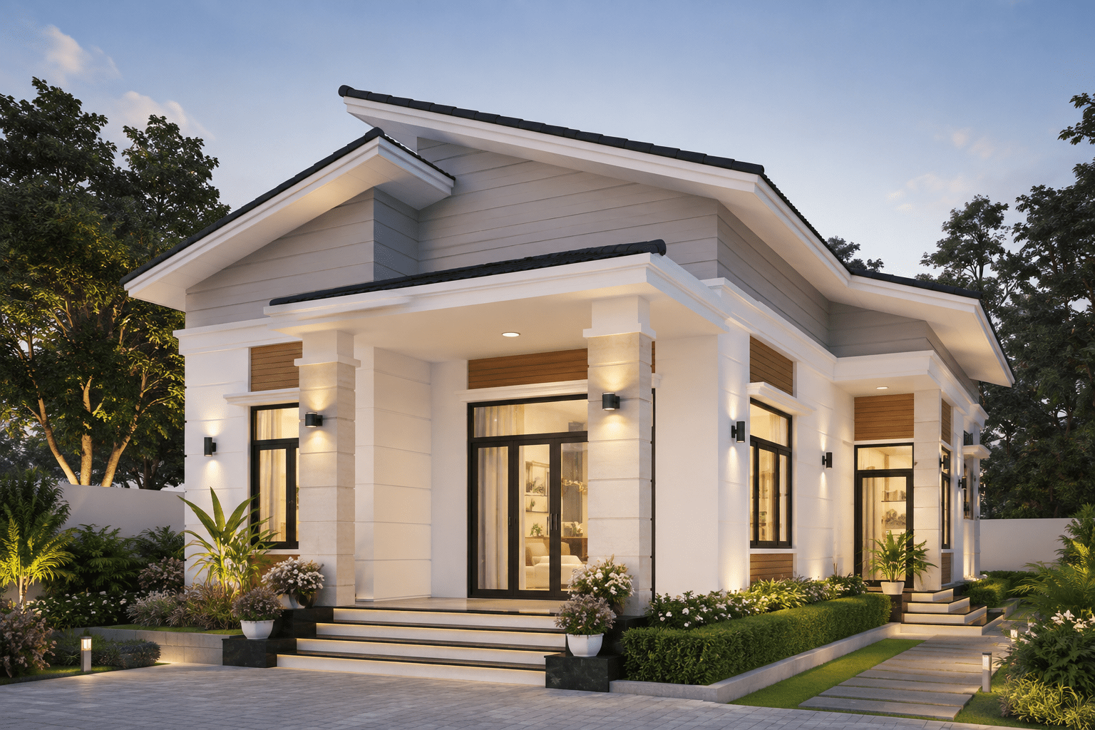 Mẫu nhà cấp 4 3 phòng ngủ tiết kiệm chi phí