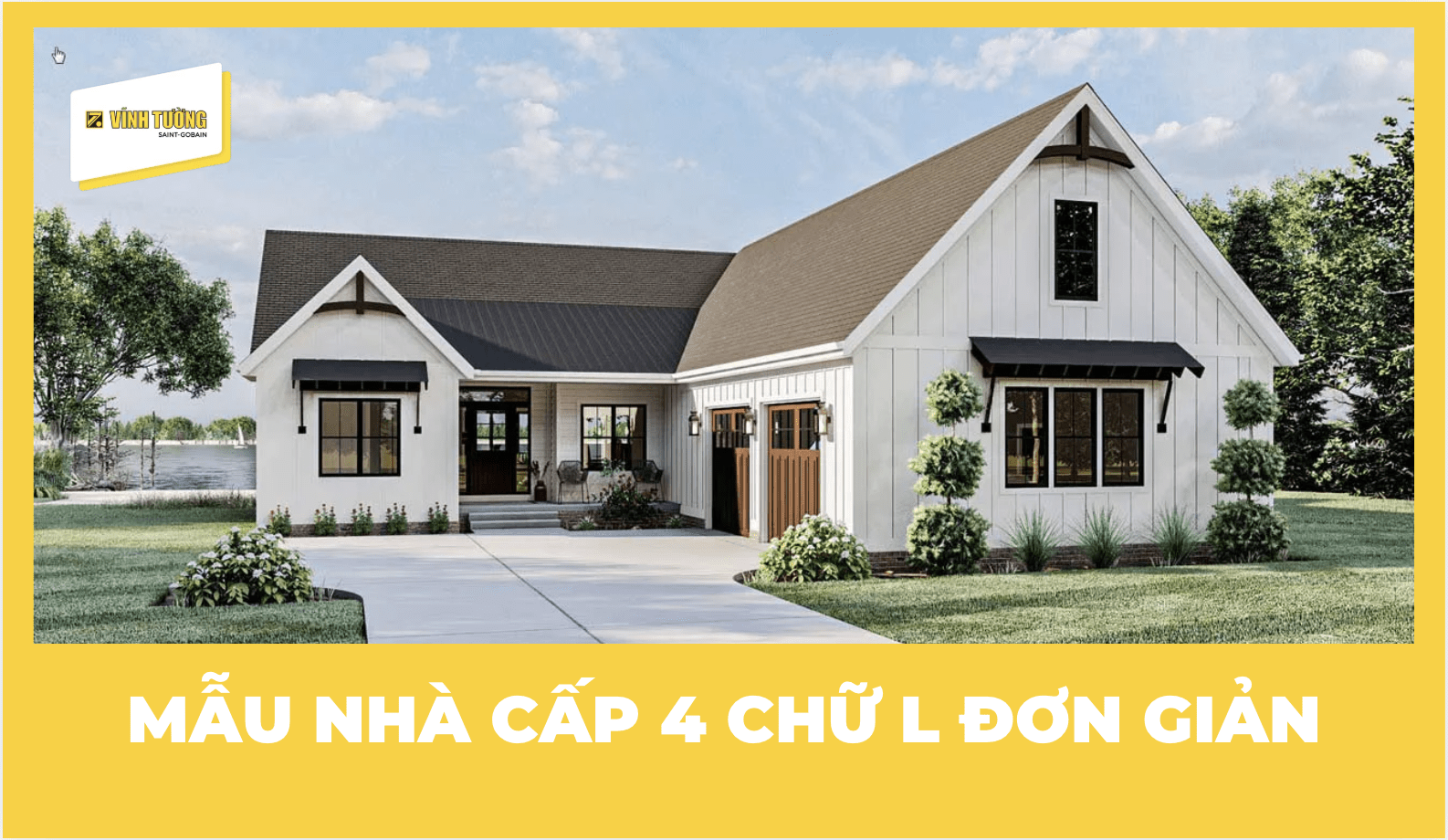 Mẫu nhà cấp 4 chữ L đơn giản, đẹp và tiện nghi ở nông thôn 