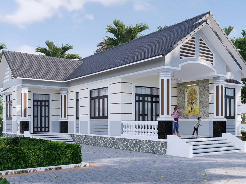 Thiết kế nhà mái thái chữ L diện tích 7x16m ở Ninh Bình CÔNG TY CỔ PHẦN  KIẾN TRÚC XÂY DỰNG VIỆT HOME