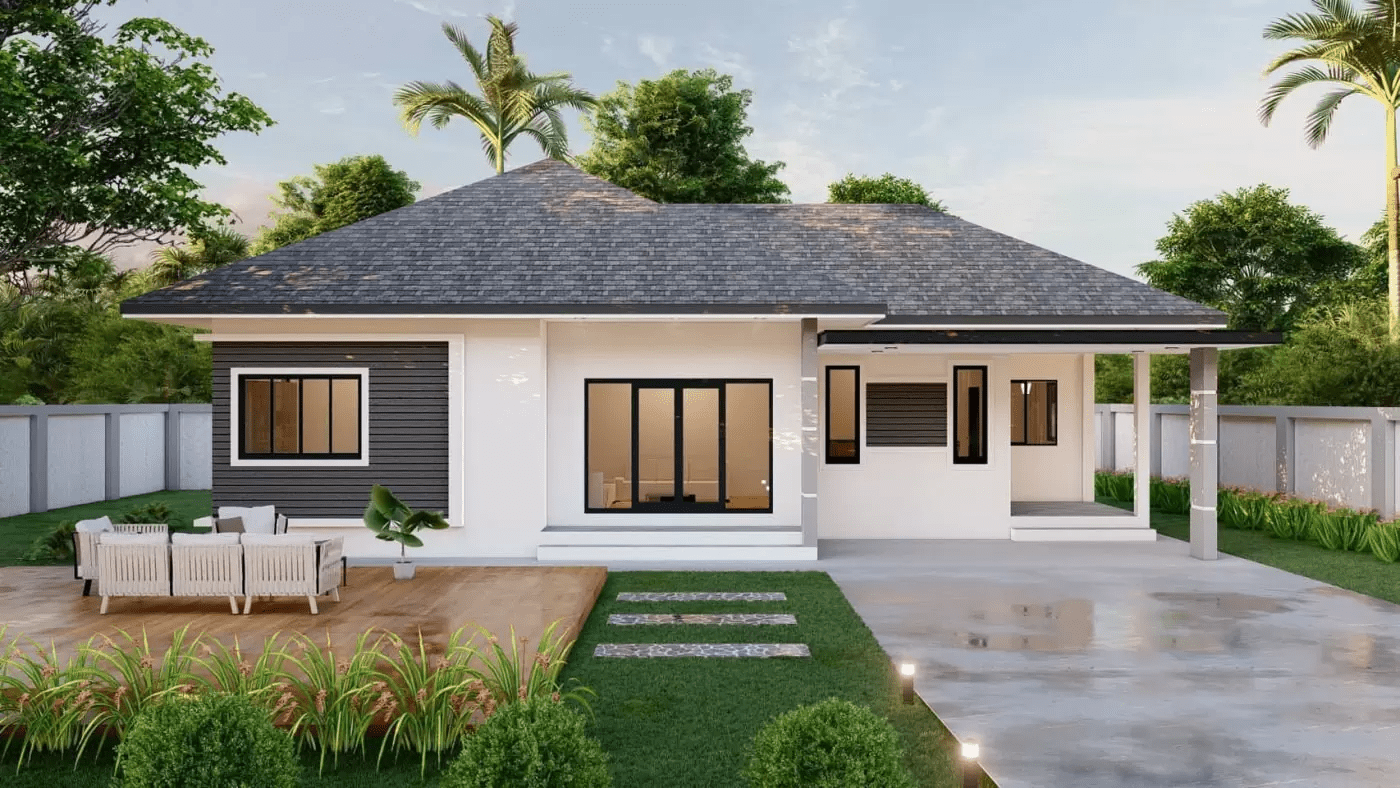 Mẫu thiết kế nhà cấp 4 có sân vườn đẹp