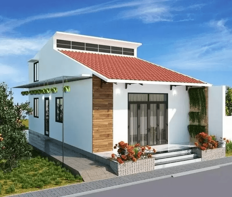 Kiến trúc nhà cấp 4 có cấu tạo 1 tầng đơn giản, chắc chắn
