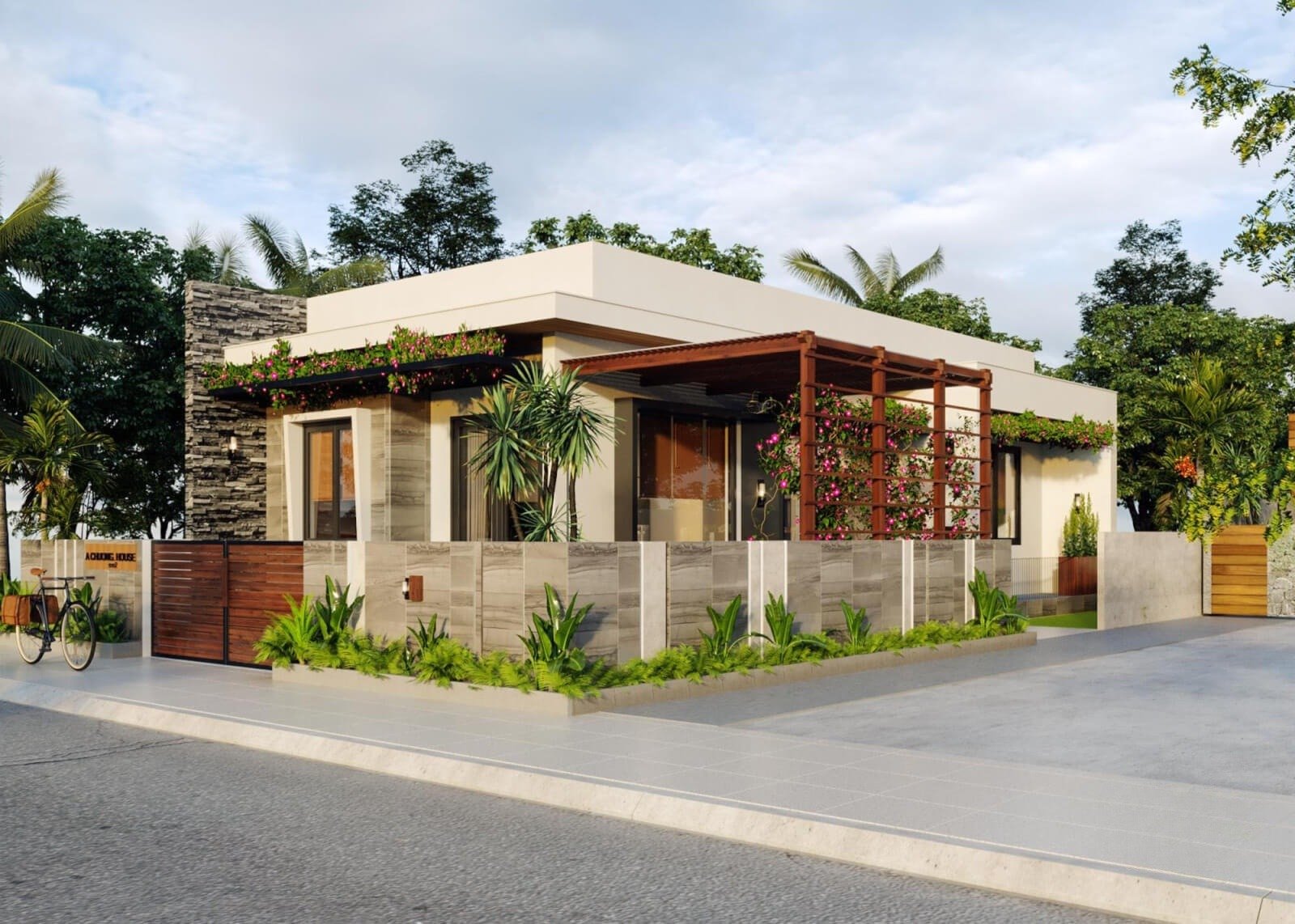 Mẫu nhà cấp 4 đẹp 2 mặt tiền