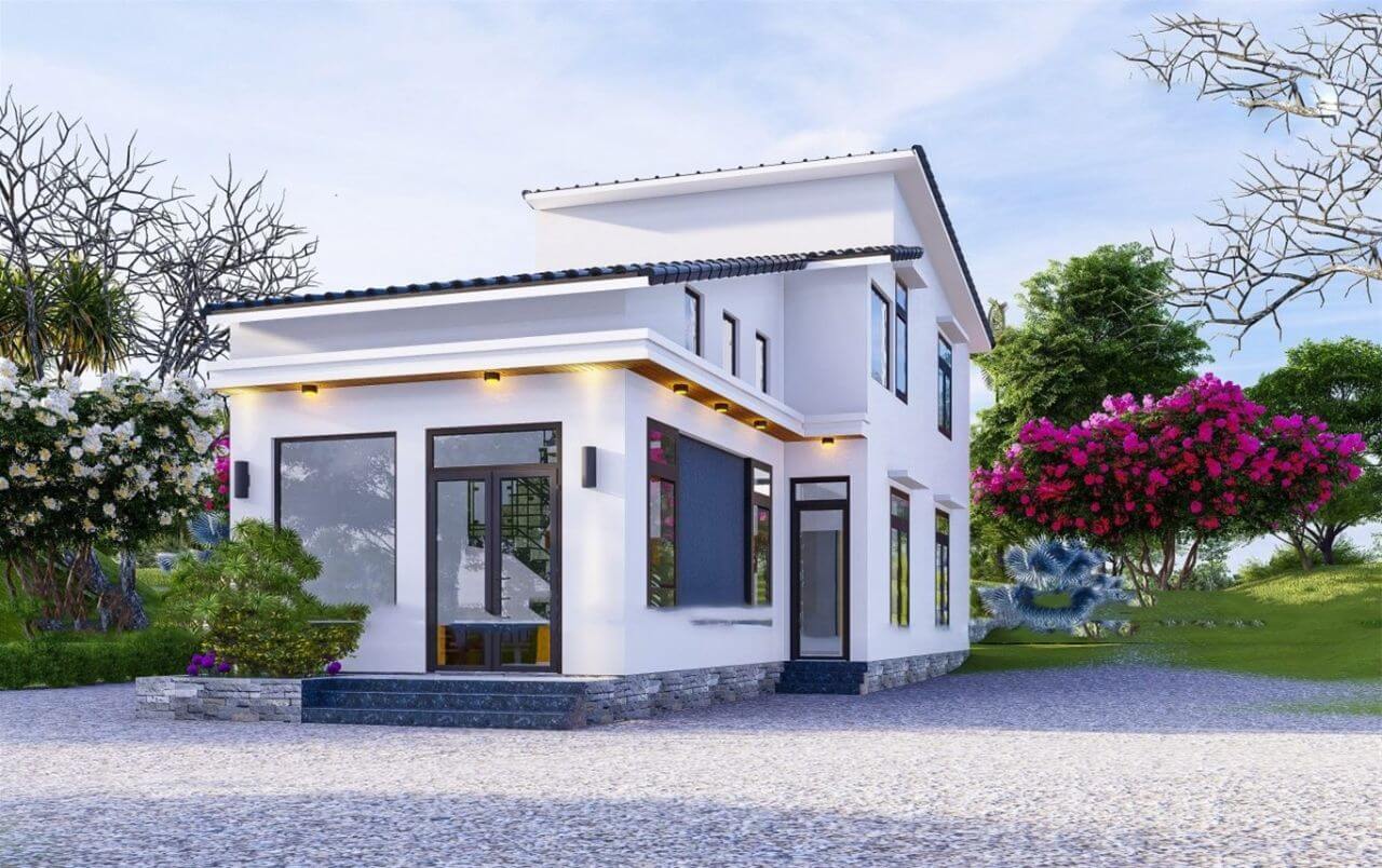 Mẫu nhà cấp 4 2 mặt tiền đẹp, đơn giản, tiết kiệm chi phí