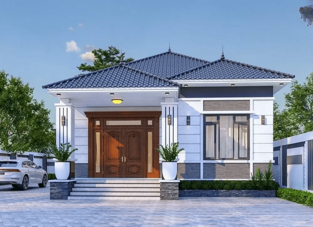 Mẫu thiết kế nhà cấp 4 4 phòng ngủ rộng rãi