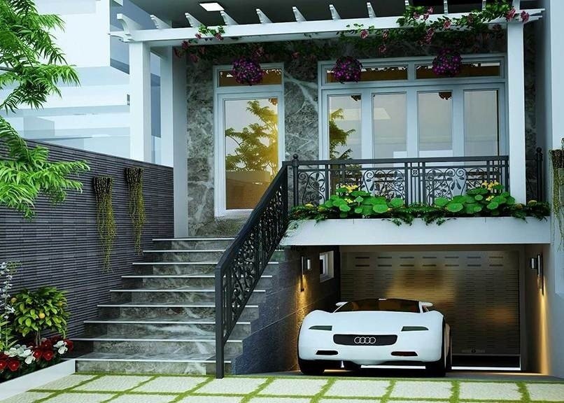 Mẫu nhà cấp 4 đẹp có tầng hầm tiện nghi