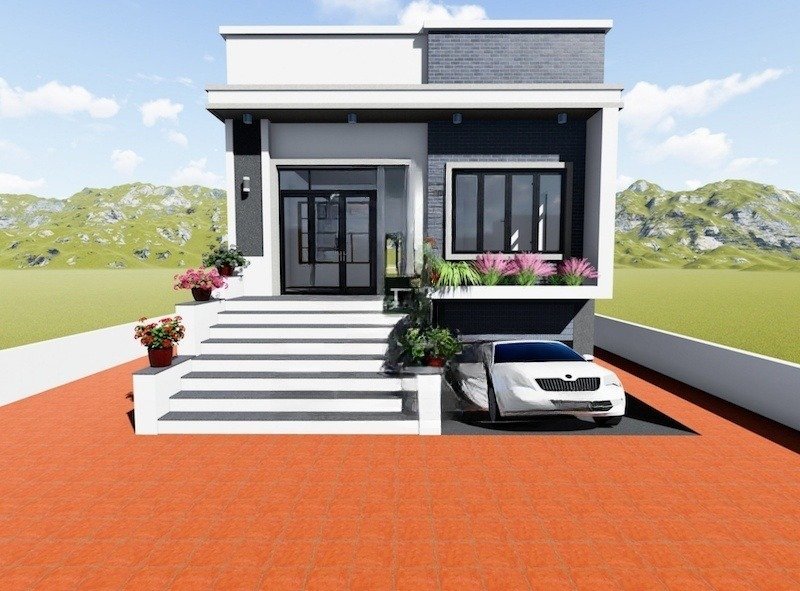 Mẫu thiết kế nhà cấp 4 đẹp có tầng hầm