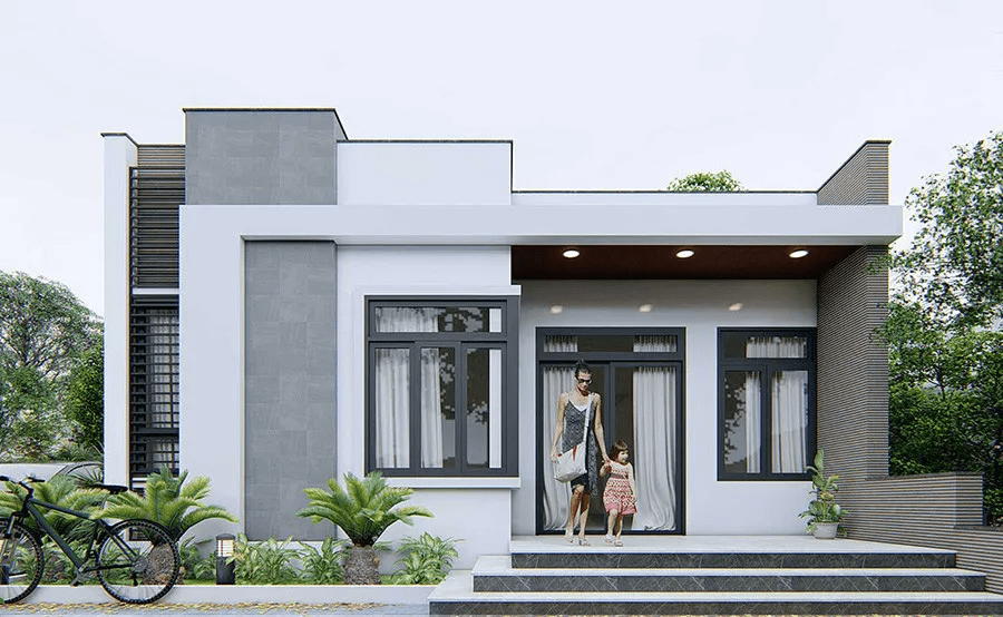Mẫu thiết kế nhà cấp 4 đẹp ngang 10m