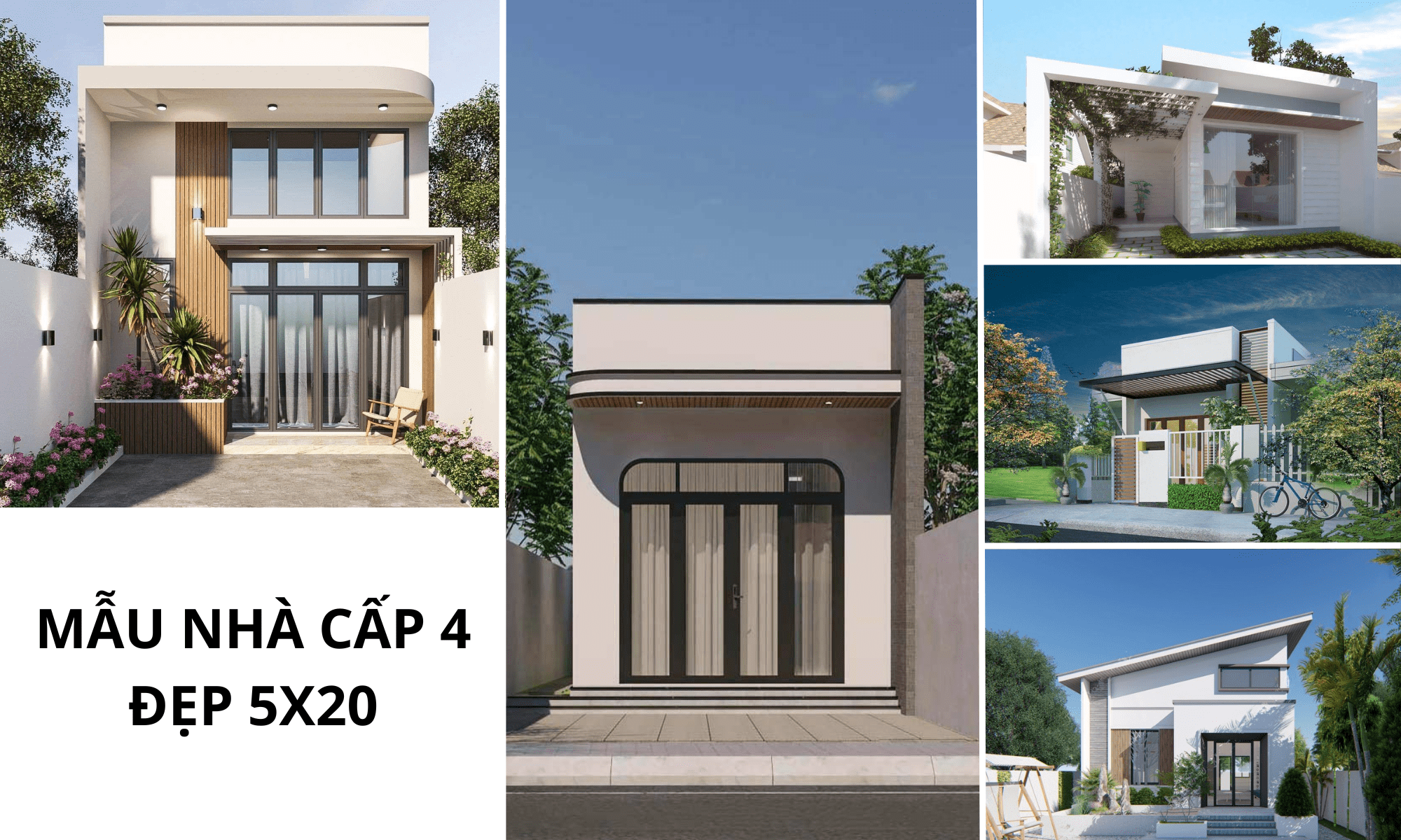 Mẫu nhà cấp 4 đẹp 5x20 hiện đại, chi phí thấp