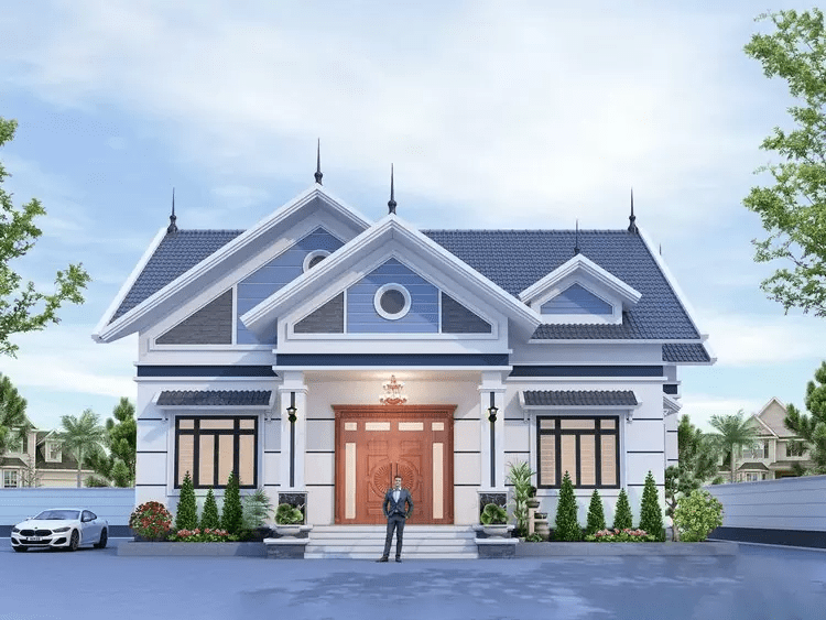 Mẫu nhà cấp 4 mái Nhật đẹp ở nông thôn