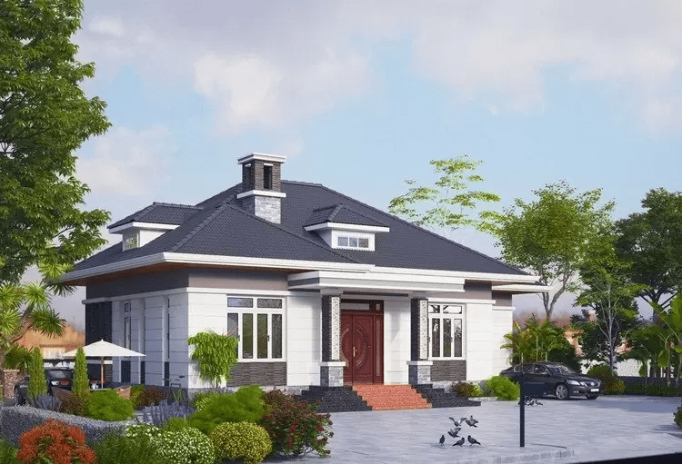 Mẫu nhà cấp 4 đẹp mái Nhật tiết kiệm chi phí