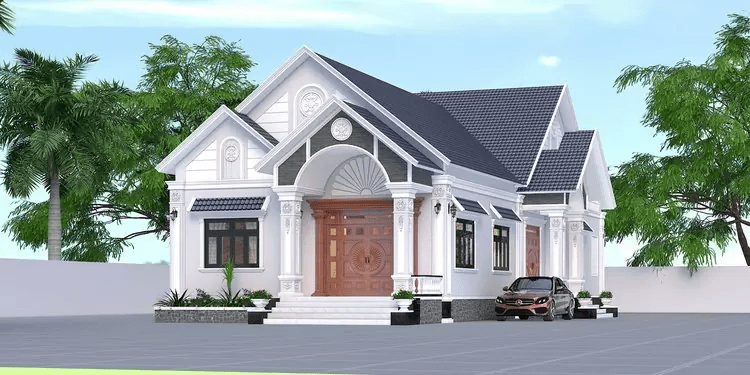 Mẫu nhà cấp 4 đẹp mái Nhật