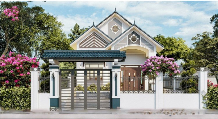 Mẫu nhà cấp 4 đẹp thiết kế mái Thái