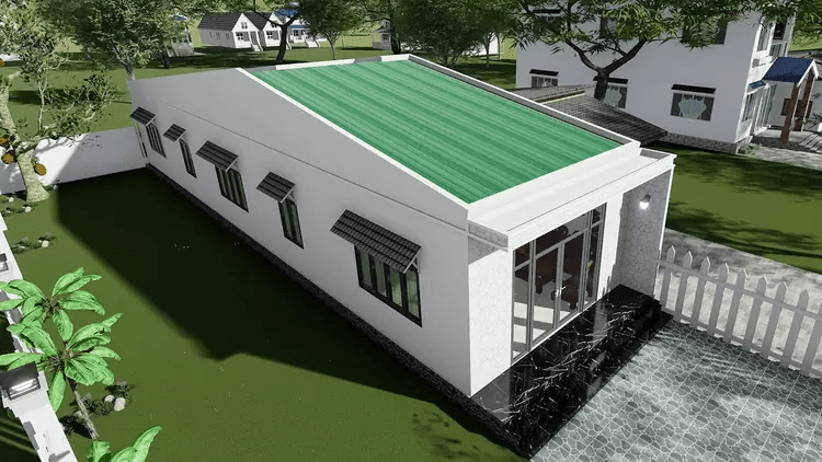 Mẫu nhà cấp 4 đẹp mái tôn giá rẻ, dễ thi công