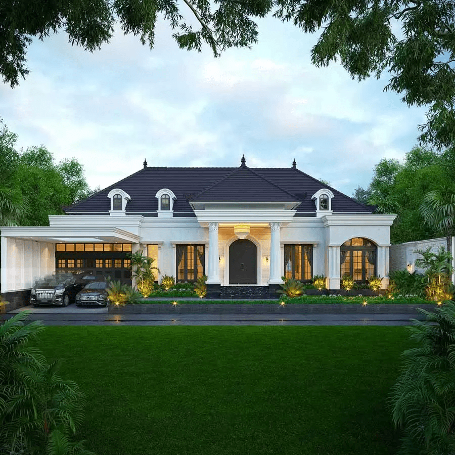 Mẫu nhà cấp 4 thiết kế phong cách tân cổ điển