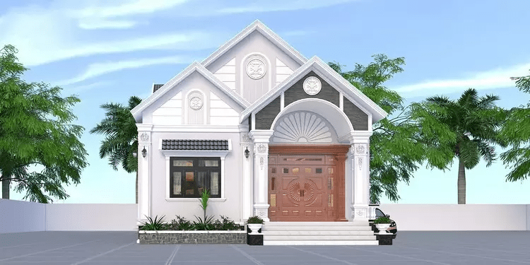 Mẫu nhà cấp 4 đẹp, đơn giản có sân vườn