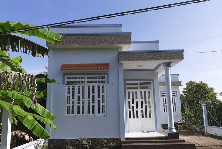 Kiến trúc nhà vườn cấp 4 mái lệch 4x6 hiện đại - xây nhà trọn gói giá rẻ  Bình Thuận. - Xây dựng Thuận Nguyên