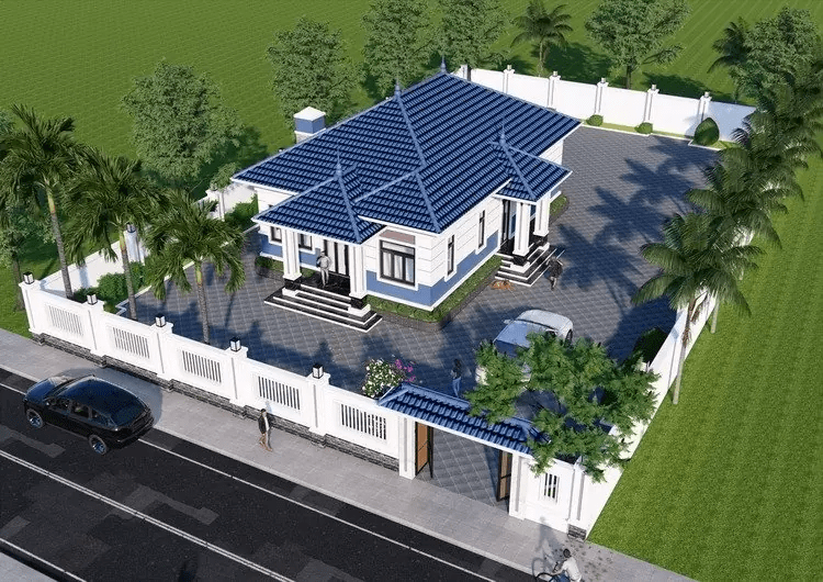 Mẫu nhà cấp 4 mái Nhật đẹp, diện tích 120m2 rộng rãi đủ để thiết kế 3 phòng ngủ