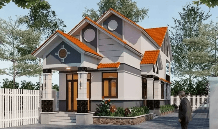 Mẫu nhà cấp 4 mái Thái gác lửng giúp tối ưu không gian sử dụng