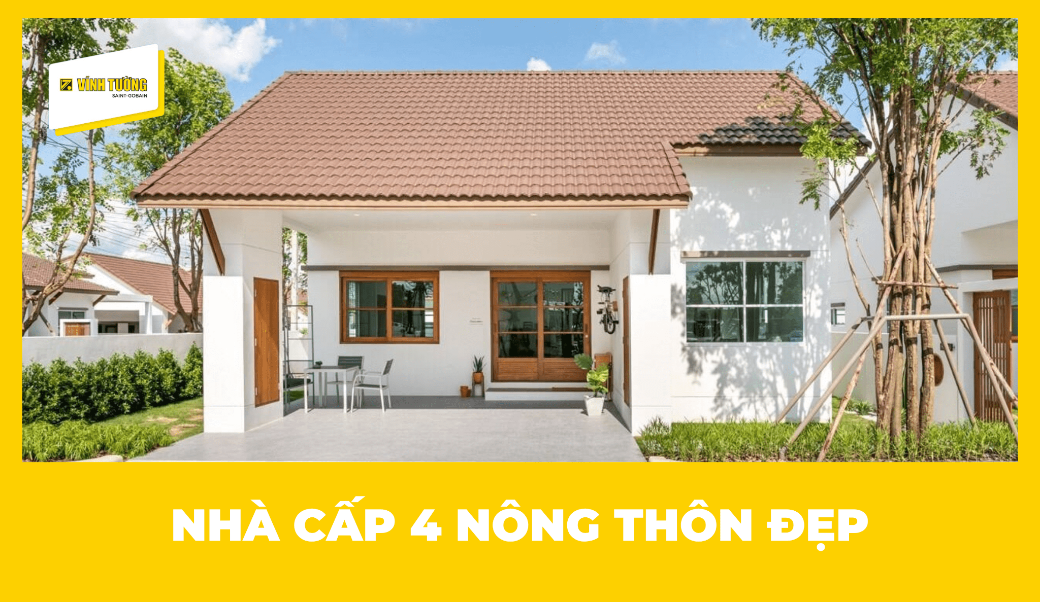 Mẫu nhà cấp 4 nông thôn đơn giản, đẹp