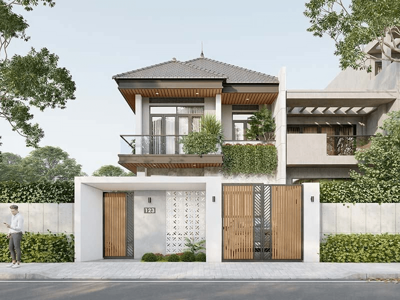 Mẫu nhà mái Nhật 3 phòng ngủ cân bằng giữa không gian nghỉ ngơi và khu vực sinh hoạt chung