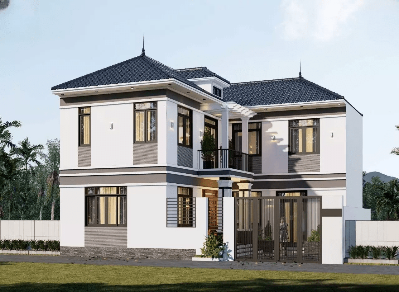 Mẫu nhà mái Nhật chữ L hợp phong thuỷ