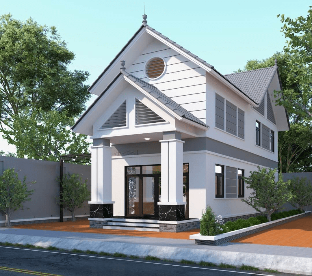 Mẫu nhà mái Thái gác lửng hiện đại và khang trang