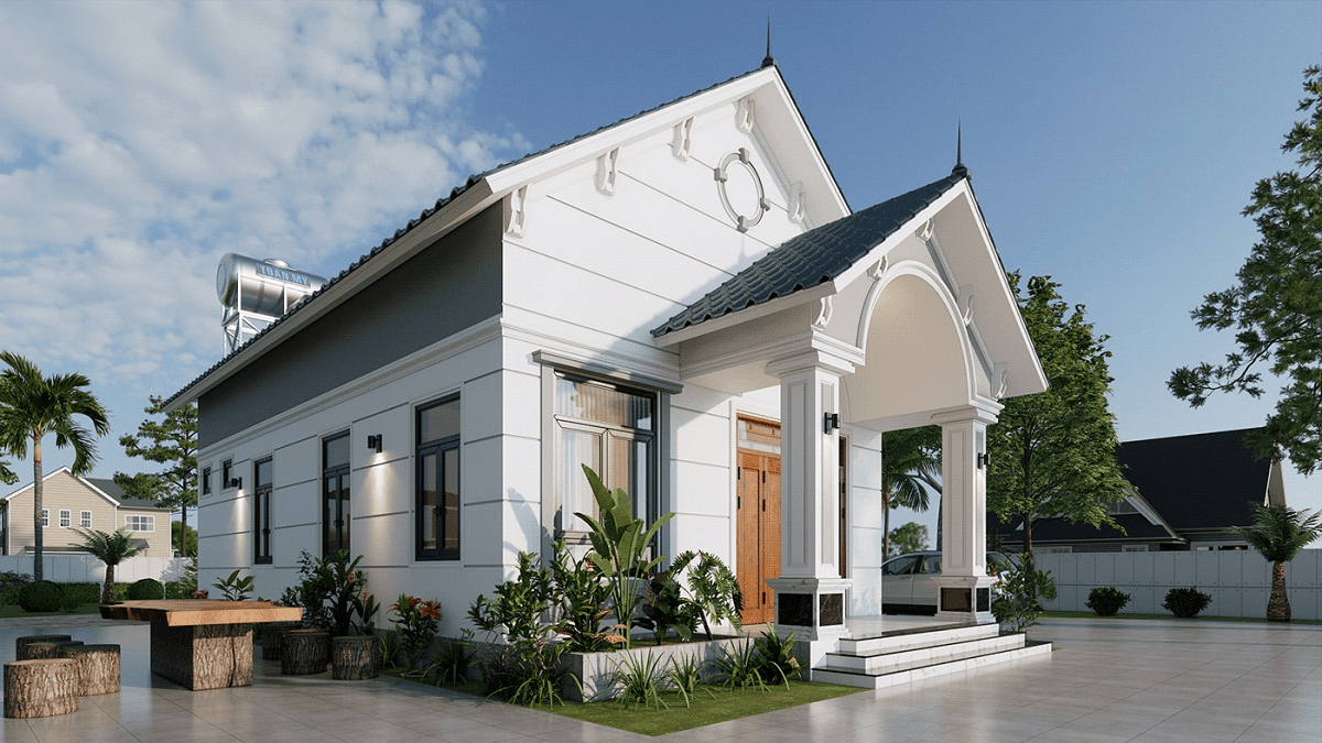 Mẫu nhà mái Thái gác lửng tân cổ điển bề thế giàu thẩm mỹ