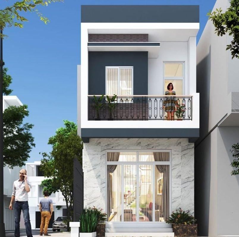 Mẫu nhà 2 tầng hiện đại có phòng bếp nhà ống 5m phù hợp cho khu vực thành phố