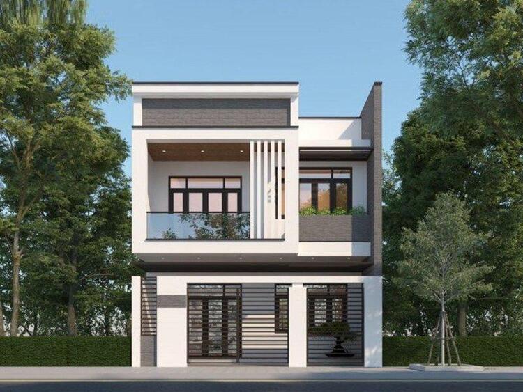Mẫu nhà ống 2 tầng mặt tiền 7m đơn giản, phổ biến nhất