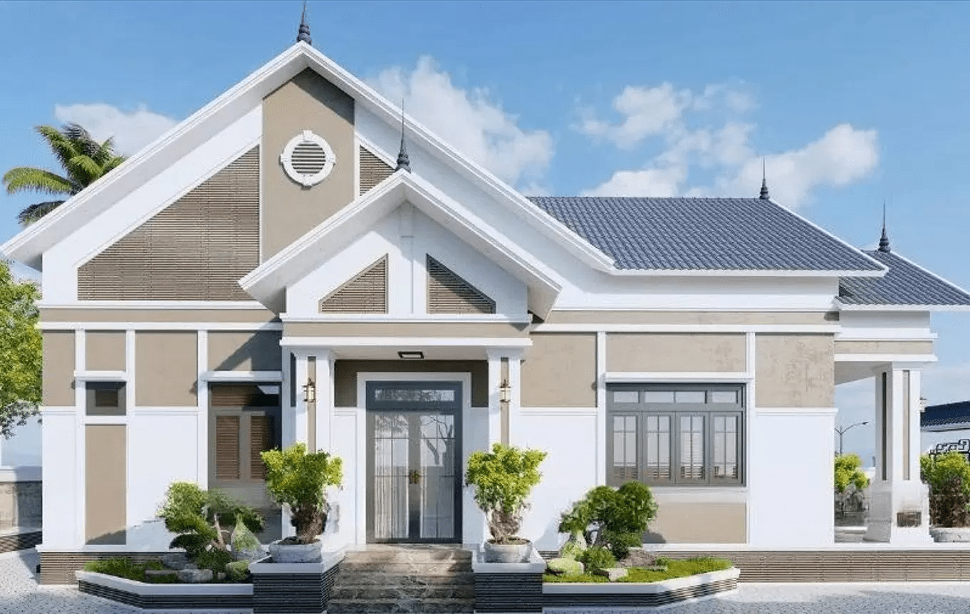 Mẫu nhà Thái cấp 4 8x12m đẹp có gác lửng rộng rãi