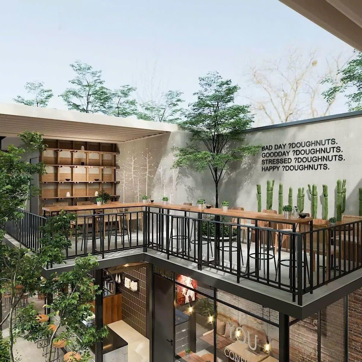 Mẫu nhà tiền chế giá rẻ thiết kế không gian kín cho quán Cafe