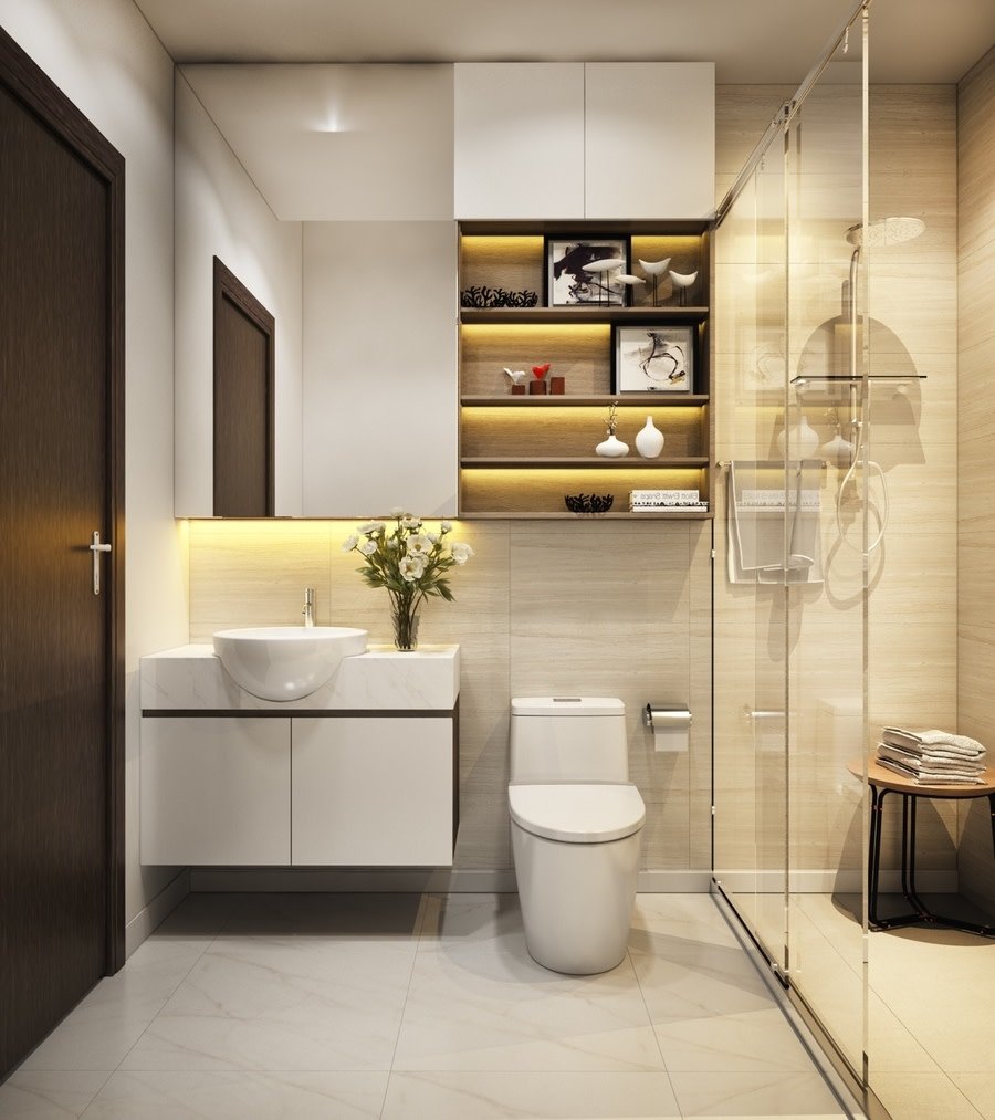 Mẫu nhà vệ sinh nhỏ đẹp đầy đủ tiện nghi