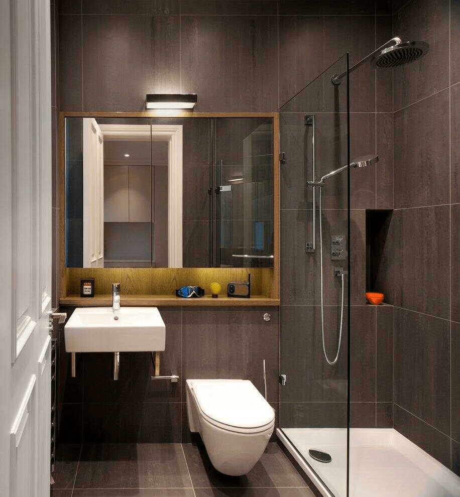 Mẫu nhà vệ sinh nhỏ đẹp có bồn cầu treo tuòng