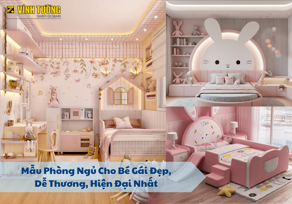 Mẫu phòng ngủ cho bé gái đẹp, dễ thương nhất