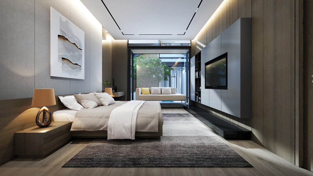 Thiết kế phòng ngủ tối giản, lược bỏ đi những vật dụng nội thất không cần thiết để làm tăng diện tích sử dụng