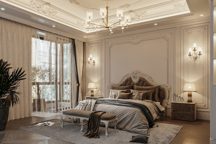 Mẫu phòng ngủ đẹp phong cách tân cổ điển