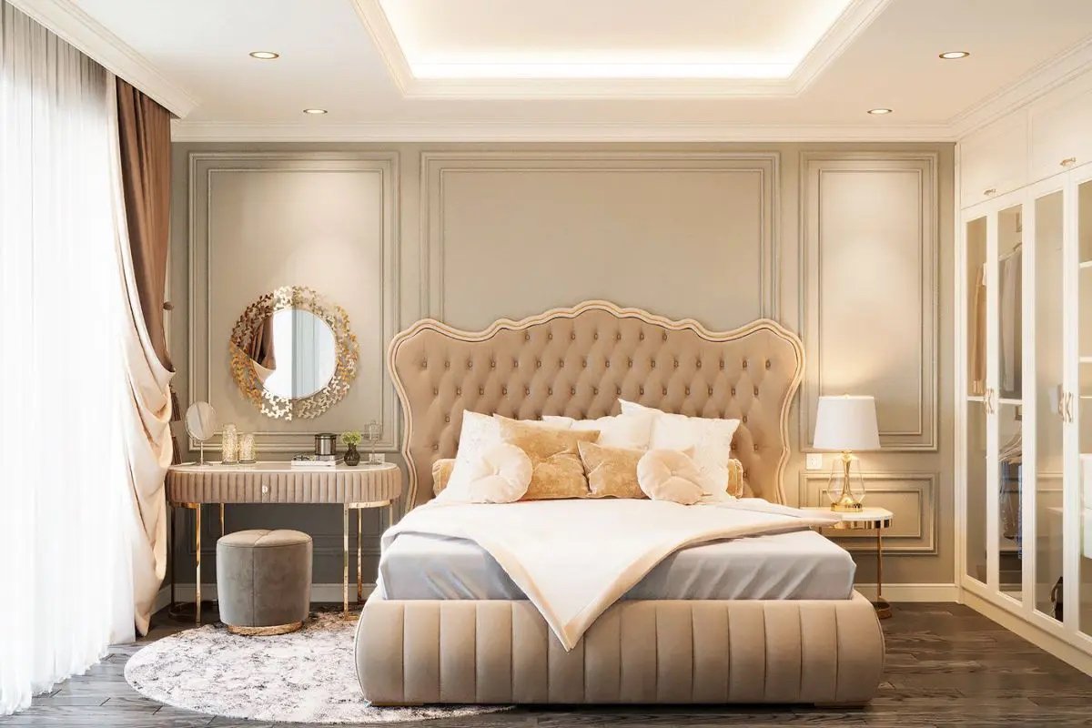 Phòng ngủ tân cổ điển sang trọng thể hiện đẳng cấp chủ nhân