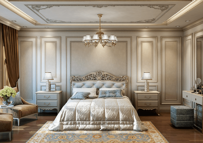 Mẫu thiết kế phòng ngủ master đẹp, sang trọng phong cách tân cổ điển
