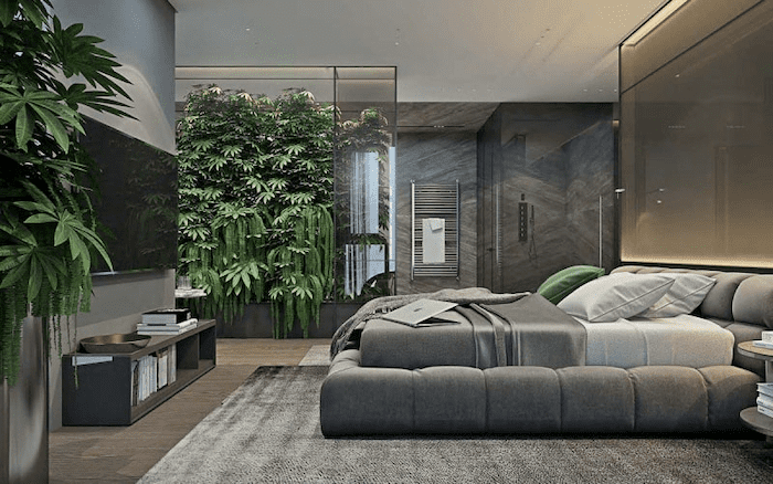 Mẫu thiết kế phòng ngủ master có không gian xanh