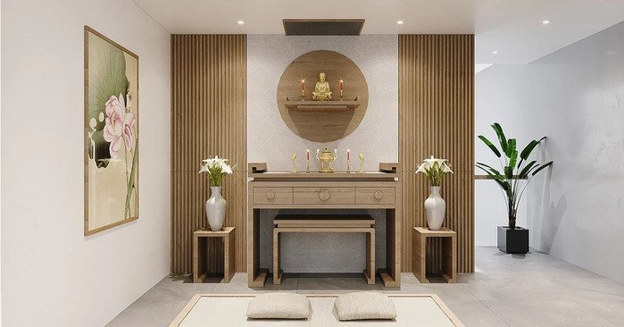 Mẫu phòng thờ thiết kế đơn giản 