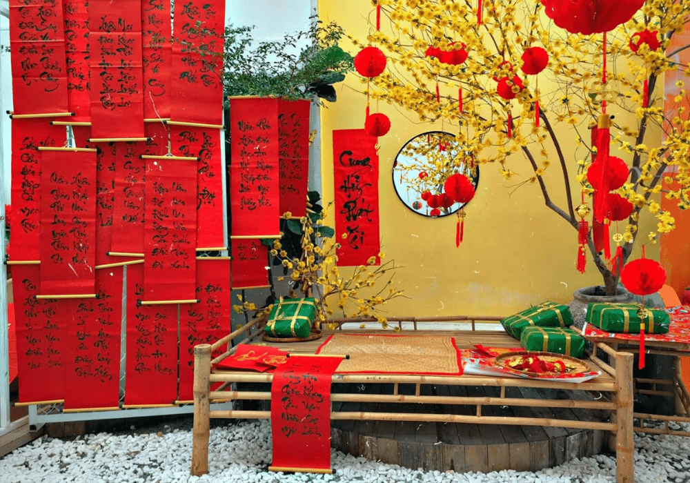 Màu sắc chủ đạo trang trí tết 