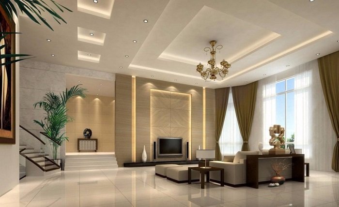 Mẫu Trần Thạch Cao Phòng khách đẹp 2020